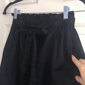 Petite Black Paper Bag Pants, Size Small